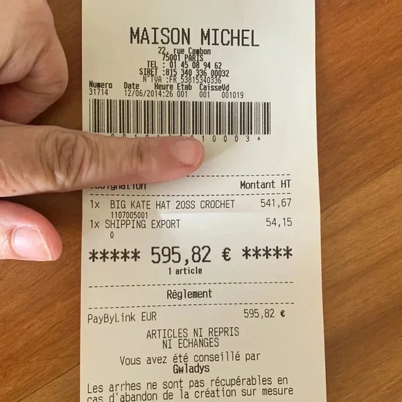 Like new in box MAISON MICHEL Paris Big Kate 20SS crochet straw hat size m - Picture 8 of 9